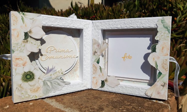 Shadow box doppia per la prima comunione