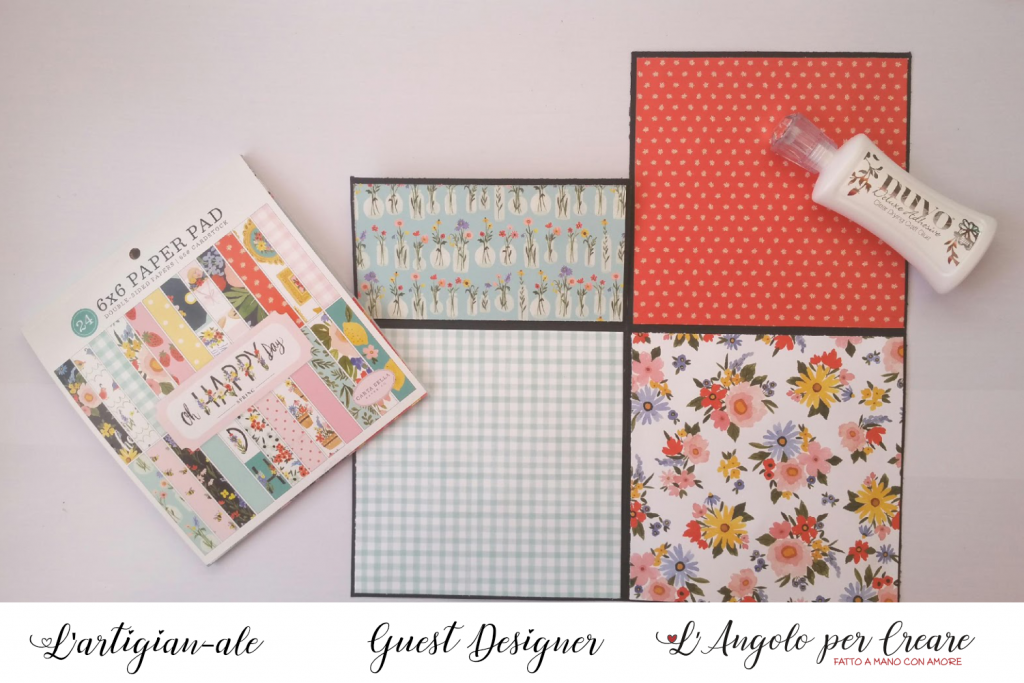 rivestire tutto l'album con la carta da scrap