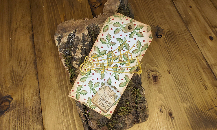 tag natalizie in embossing decorate in stile country
