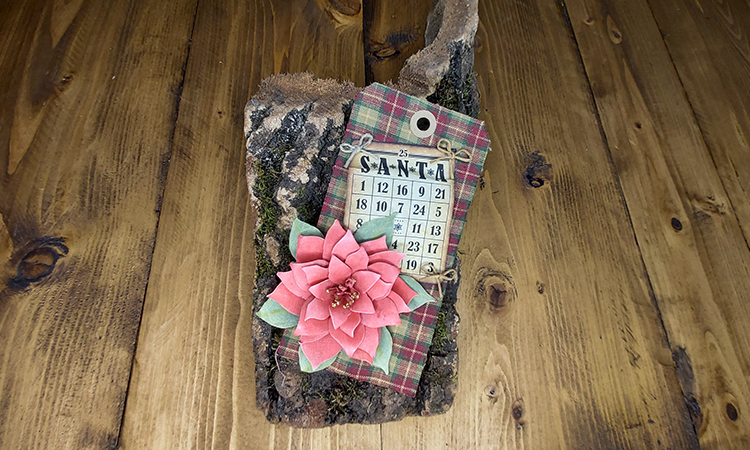 tag natalizia con stella di natale