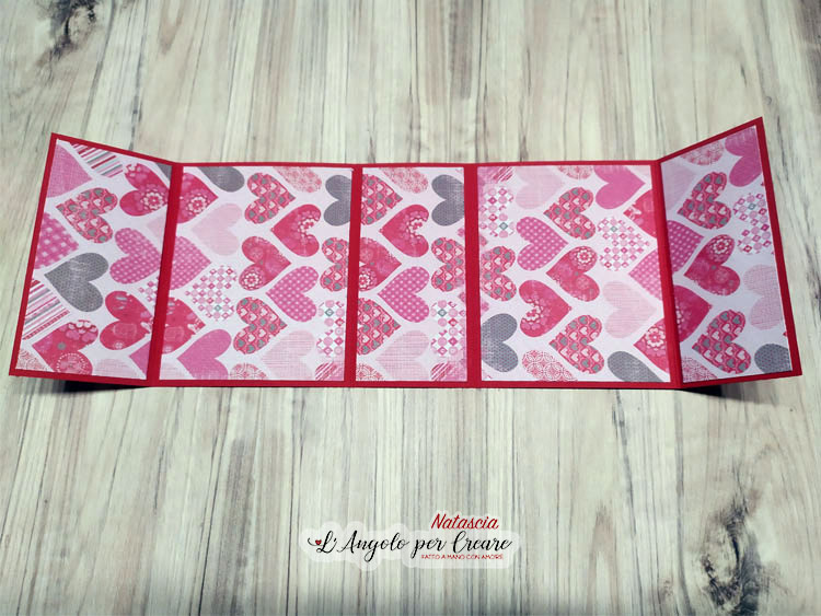 decorazione scatola in bazzil con carte da scrap fantasia cuori