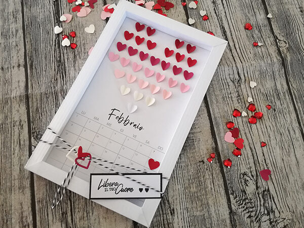 Card di San Valentino con calendario