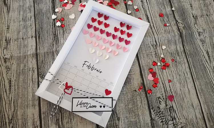 Card di San Valentino con calendario